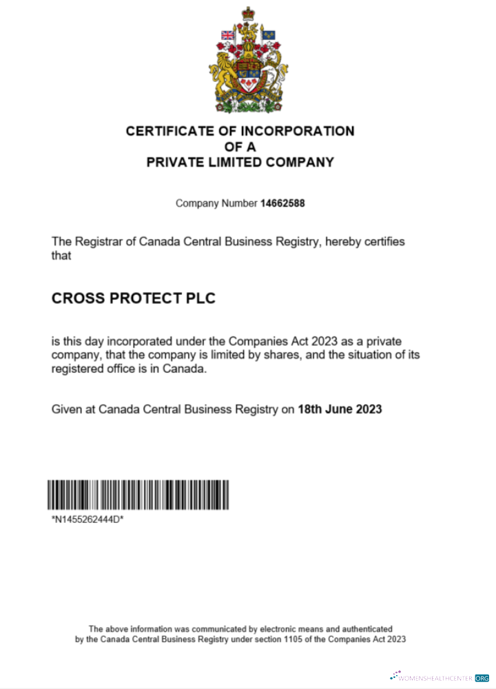 Download Canada certificate of registration Word and PDF template Photoshop template